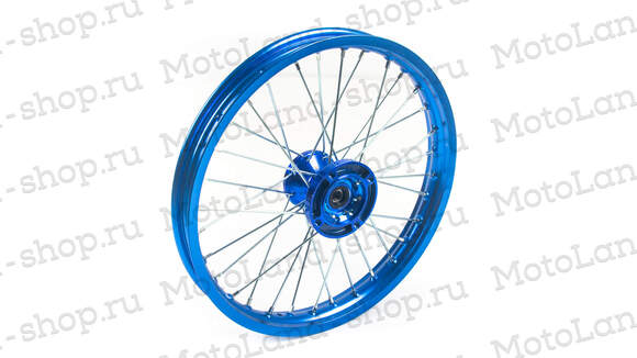 Обод передний 17 (1,60-R17 d=15mm) CNC ступица, алюминий/синий X-TECH pitbikemarket.ru
